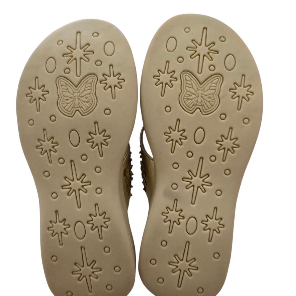Josmo Flip Flop Sandals Girls size 12.5 Gold Sequined New With Box - Picture 4 of 5